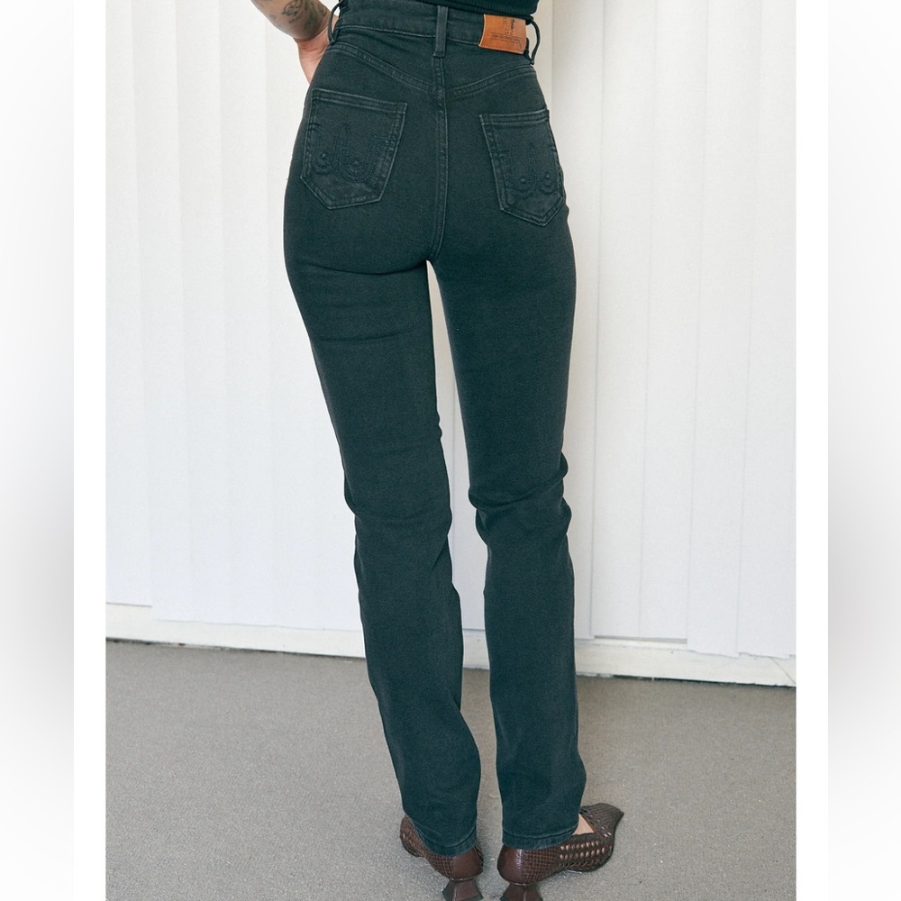 Fashion Brand Company Tall Nap Jeans black denim straight leg sz L